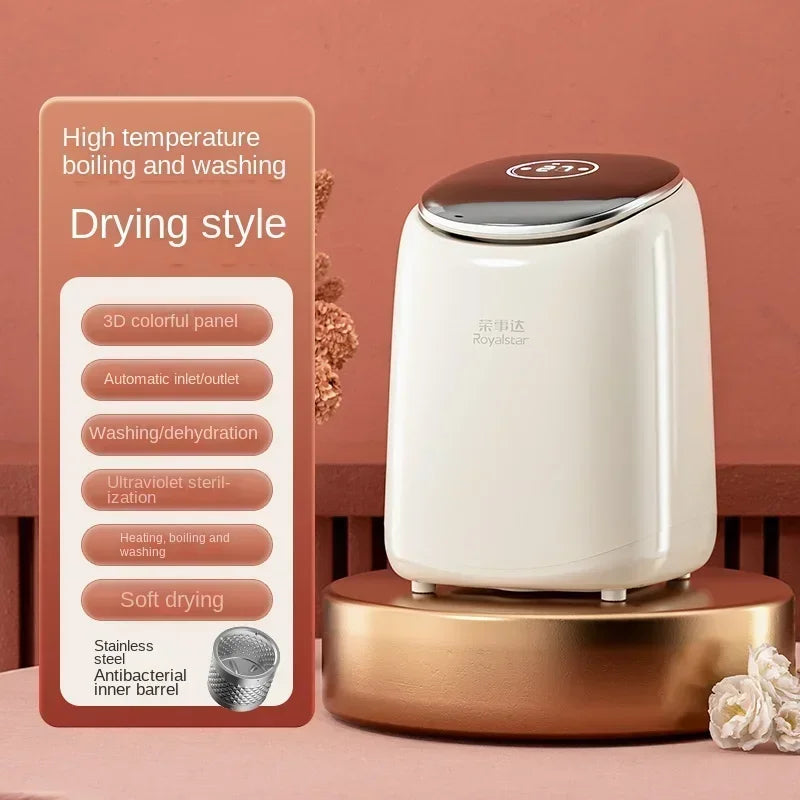 Fully automatic washing machine mini washing and drying all-in-one underwear washing machine small sock drying artifact 220V