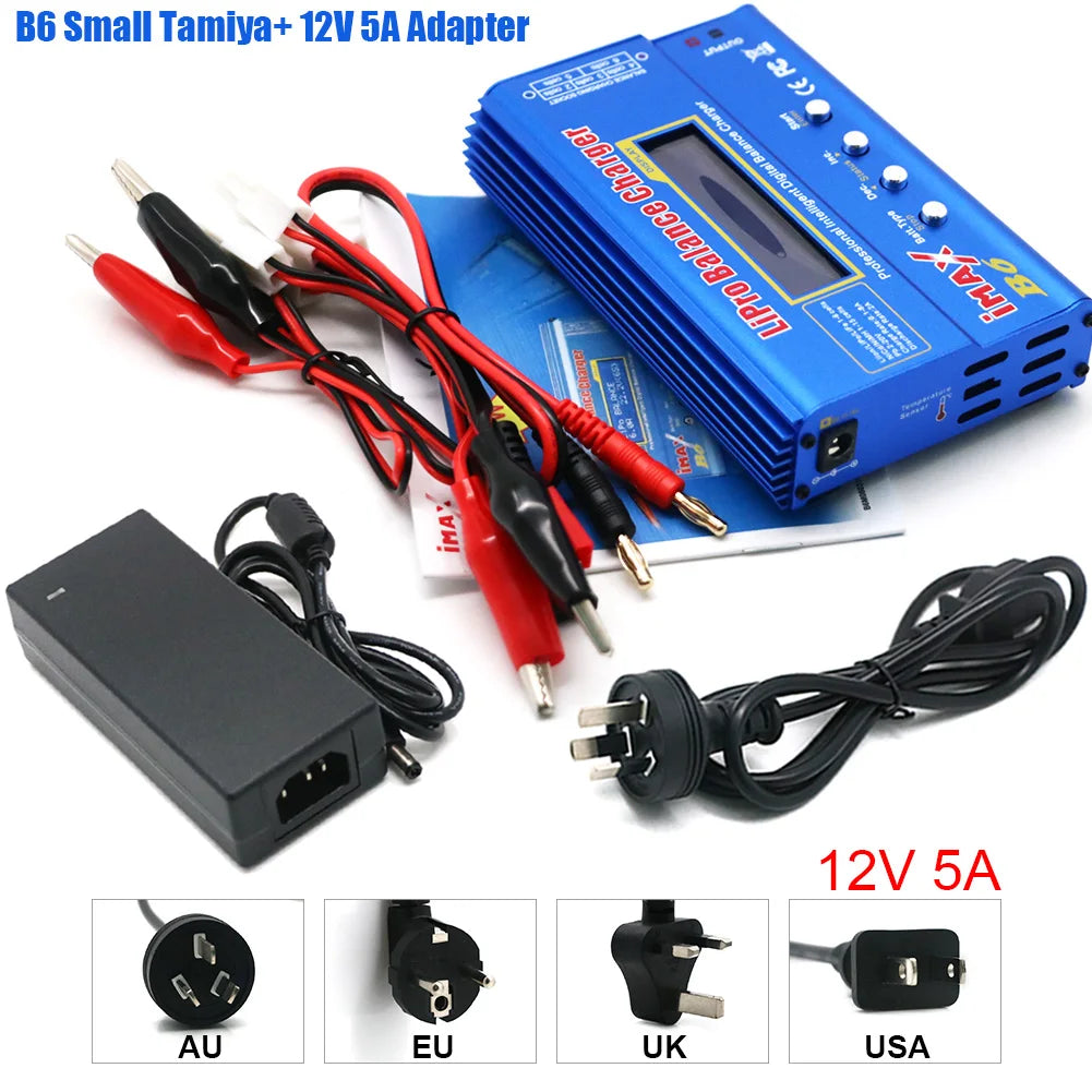 IMAX B6 80W Battery Charger Lipo NiMh Li-ion Ni-Cd Digital Lipro Balance Charger Discharger AC Power 12V 5A Adapter For Rc Car