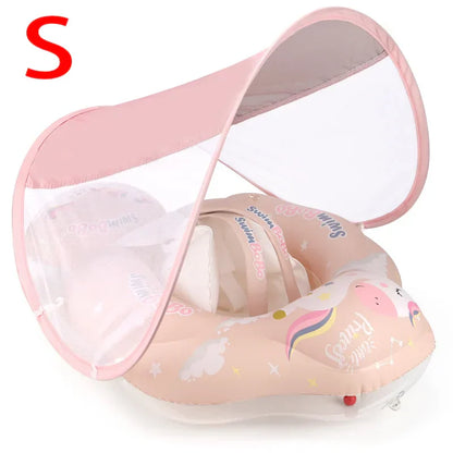Baby Swimming Float With Sun Canopy Inflatable Infant Floating Swim Kids Swim Pool Accessories Circle Bathing Summer