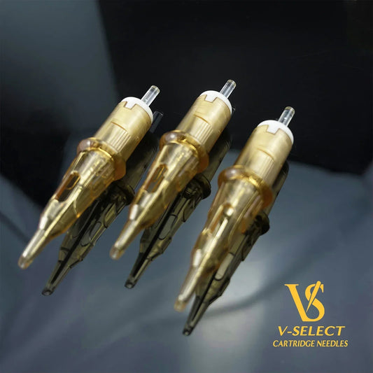 (Pack of 20) EZ V-Select Tattoo Cartridge Needles #10 0.30mm Bugpin Round Liner for Cartridge Tattoo Machine Tattoo Grips /Box