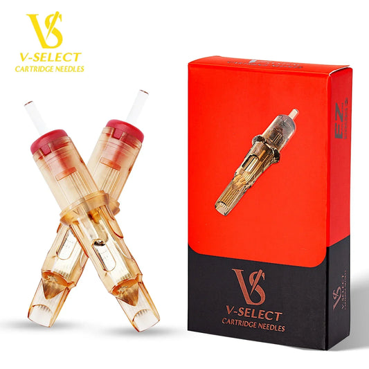 (Pack of 20) EZ V-Select Tattoo Cartridge Needles #10 0.30mm bugpin Curved Magnum Round Magnum Disposable Tattoo Needle Supplies /Box