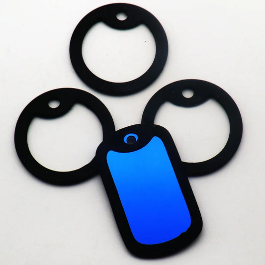 (Pack of 100) Wholesale Black Silencer Military Man Tag Accessories Dog Tag For Man Silencer Rubber Round Jewellery Tag