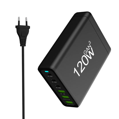 100W 120W 200W GaN Charger 6 Ports USB Type C PD Charger Quick Charge 3.0 USB Type C Quick Charger Mobile Phone USB Charger