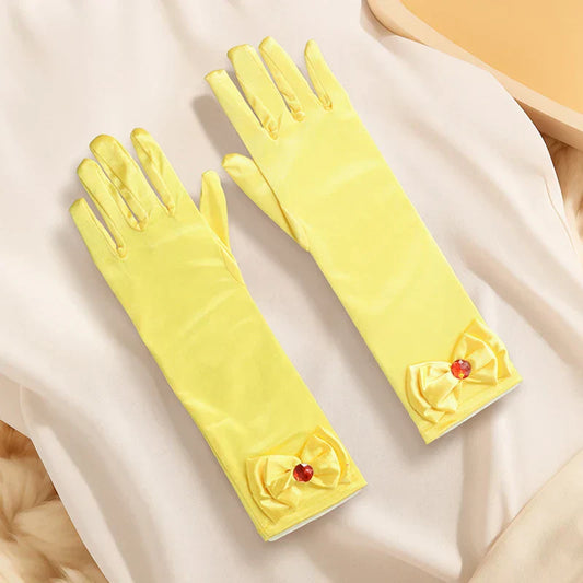 10Styles Big Bow Children’s Satin Gloves Elegant Sunscreen Princess Wedding Ceremony Party Stage Performance Hand Decoration
