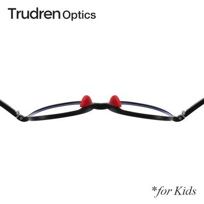 Trudren Childrens TR90 Anti Blue Light Glasses for Kids Non-prescription Clear Eyeglasses Round Frame with Flexible Spring 2003