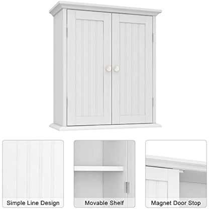 Bathroom Wall Cabinet,Over The Toilet Space Saver Storage Cabinet, Medicine Cabinet with 2 Door and Adjustable Shelves, Cupboard