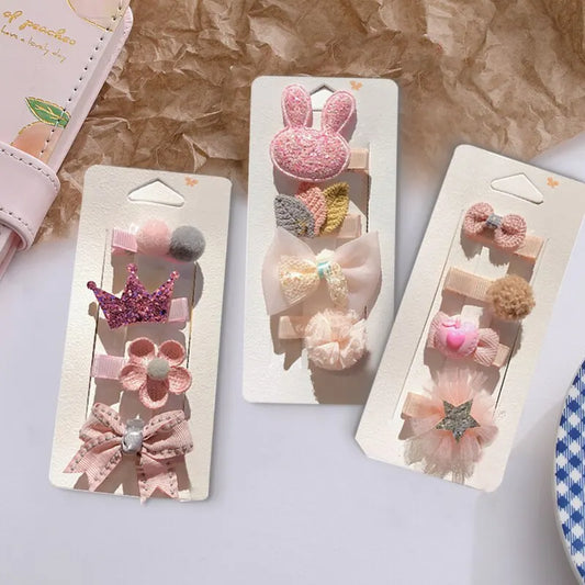 (Pack of 12) Set Animal Crown Flower Baby Hairpins Sweet Princess Girls Barrettes Kids Hair Accessories