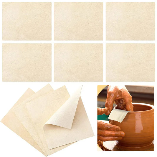 Pottery Tools Chamois for Smoothing Pot Rim Clay Tools Soft Cloth Leather Tool Kit Ceramic Supplies Ceramics Trimming Throwing