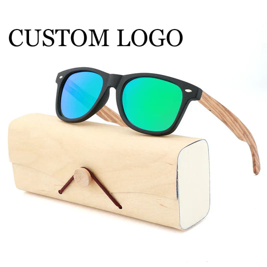 PC Feame Zebra Wood Legs Children Sunglasses Polarized Glasses for Women Men UV 400 Design Vintage Trending Retro Custom Logo