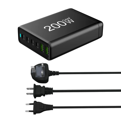100W 120W 200W GaN Charger 6 Ports USB Type C PD Charger Quick Charge 3.0 USB Type C Quick Charger Mobile Phone USB Charger
