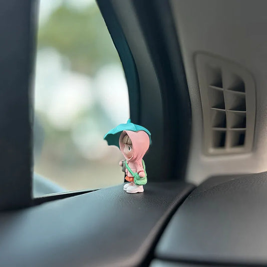 (Pack of 4) Cute Umbrella Couple Car Interior Decoration Action Figures Auto Rearview Mirror Dashboard Ornaments For Car Accessories